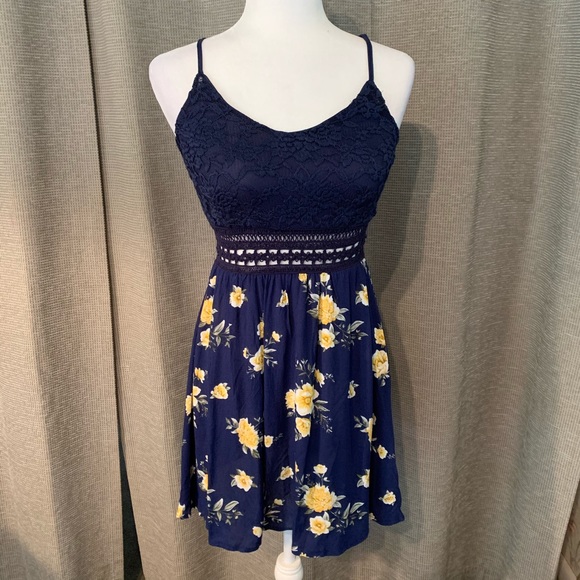 Dresses & Skirts - Tank sundress with waist cutouts and flowers
